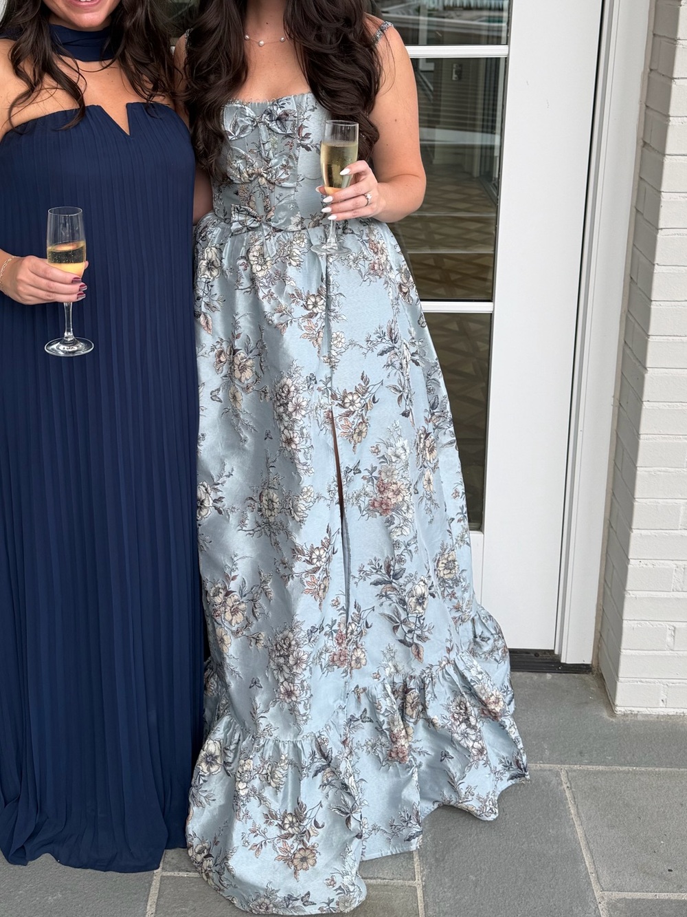 V. Chapman Margaret Dress in Light Blue Lilibet Brocade - Picture 4 of 4